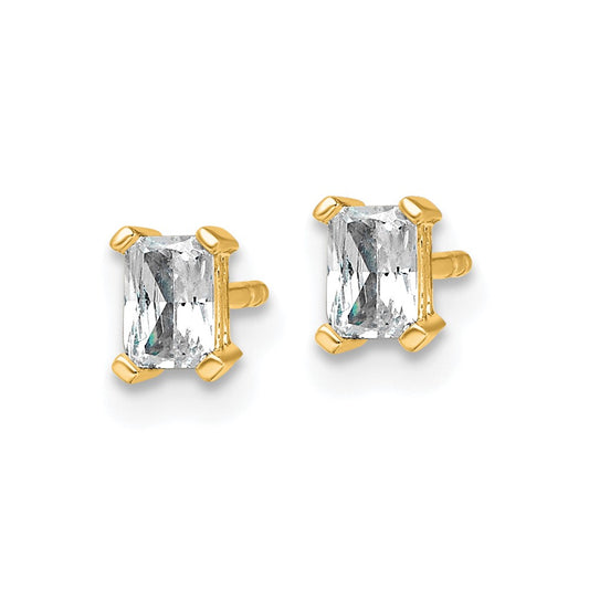 Buy Stylish 14K Yellow Gold 1/2 ct Lab-Grown Diamond Radiant Stud Earrings