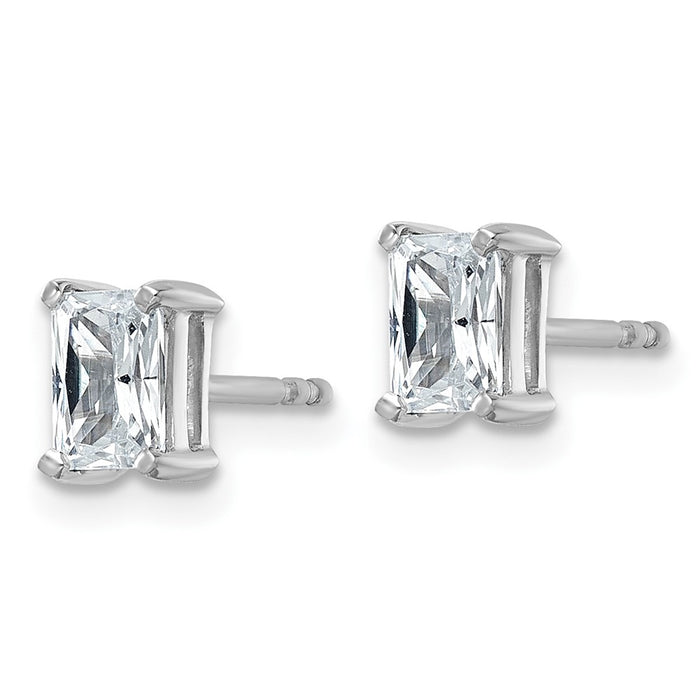 Shop Stylish 14K White Gold Heavyweight 1 ct Lab-Grown Diamond Stud Earrings-2