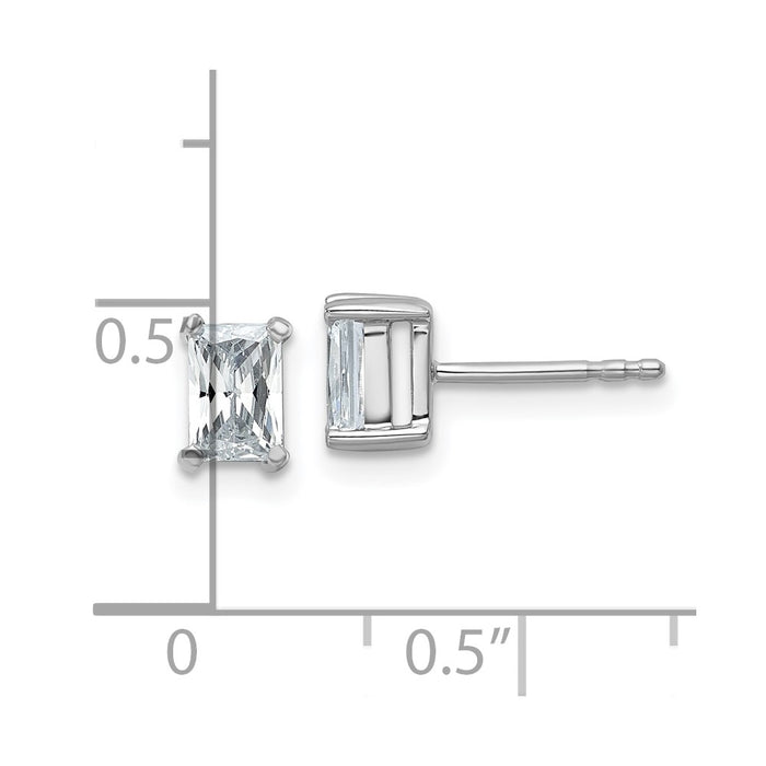 Shop Exclusive 14K White Gold 1 ct Lab-Grown Diamond Earrings - Stylish Radiant Cut-4