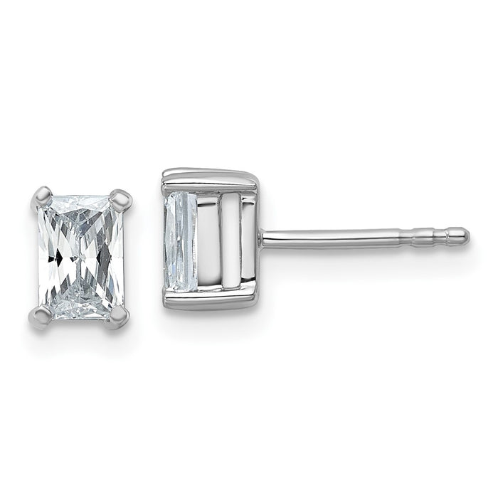 High-Quality 14K White Gold 1 ct Lab-Grown Diamond Stud Earrings - Stylish Value!-1