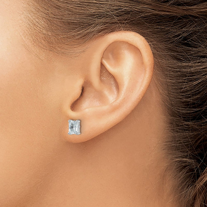 Exclusive 2.0 ct Lab-Grown Diamond Radiant Cut Stud Earrings in 14K White Gold-3