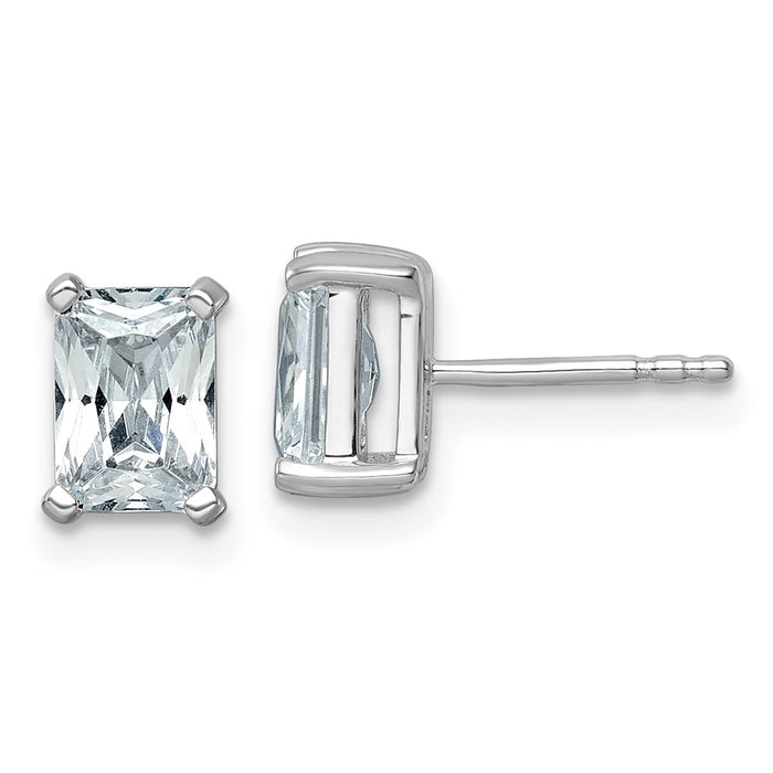 Exclusive 2.0 ct Lab-Grown Diamond Radiant Cut Stud Earrings in 14K White Gold-1