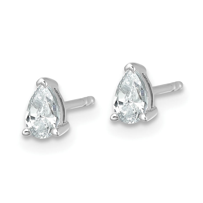 High-Quality 14K White Gold 1/2 ct Lab-Grown Diamond Pear-Shaped Earrings-2