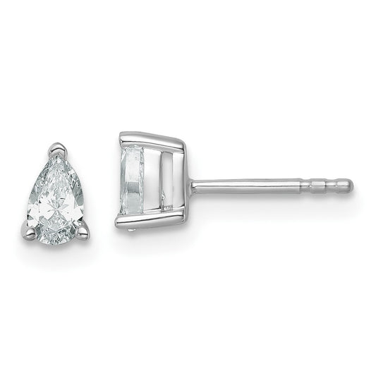 Order Stylish 14K White Gold Pear-Shaped 1/2 ct Lab Grown Diamond Earrings