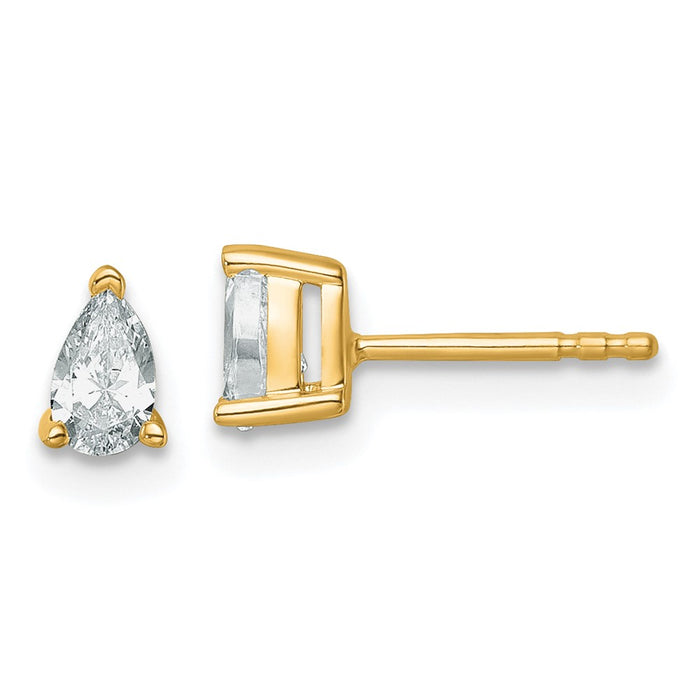 Exclusive 14K Gold 1/2 ct Lab-Grown Diamond Pear-Shaped Stud Earrings-1