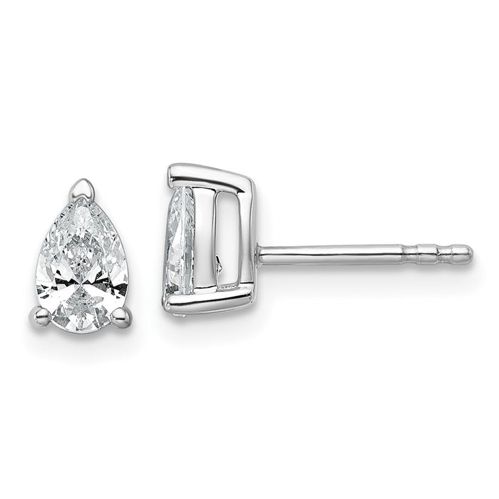 Exclusive 14K White Gold 3/4 ct Lab-Grown Diamond Pear Stud Earrings - Stylish Luxury-1