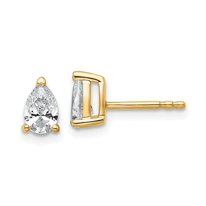 Buy Exclusive 14K Yellow Gold 3/4 ct Lab Grown Diamond Pear Stud Earrings-1