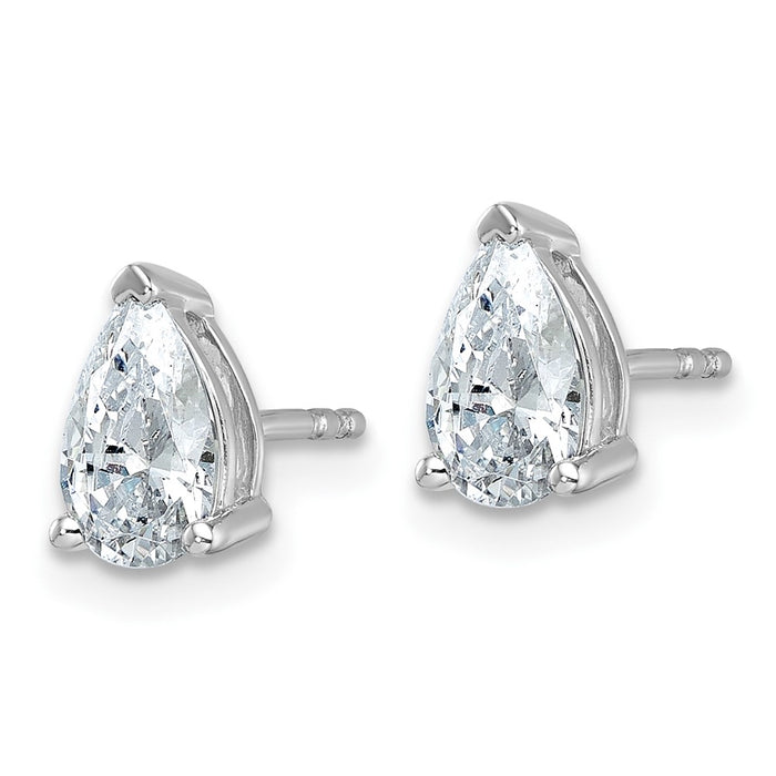 Buy Stylish 14K White Gold Pear Shape Stud Earrings - 1.5 ct Lab Grown Diamond-2