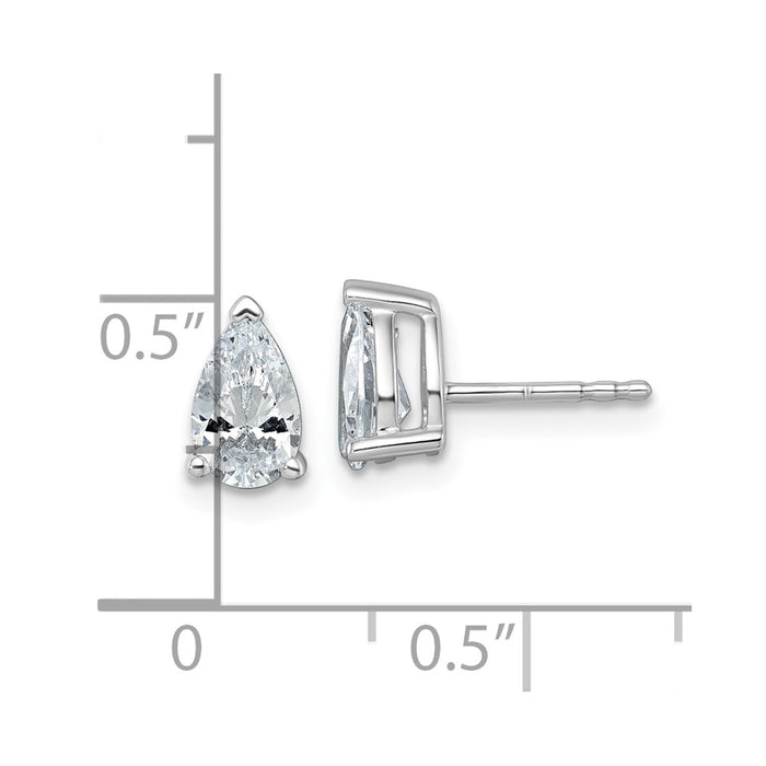 Buy Stylish 14K White Gold Pear Shape Stud Earrings - 1.5 ct Lab Grown Diamond-3