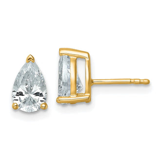 Exclusive Buy 14K Yellow Gold Pear-Shaped 2 Carat Lab-Grown Diamond Earrings