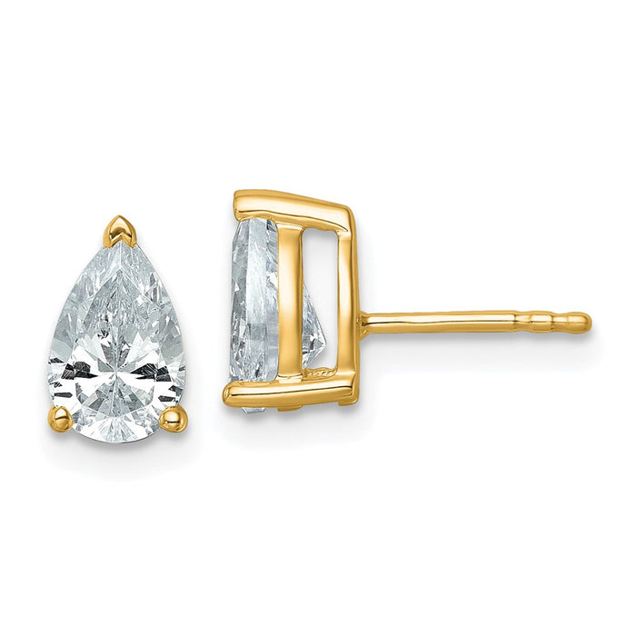 Shop Exclusive 14K Yellow Gold 2 Carat Lab-Grown Diamond Pear Stud Earrings-1