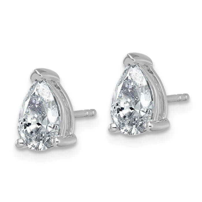 Shop Exclusive 14K White Gold 2 Carat Lab-Grown Diamond Pear Shape Studs-1