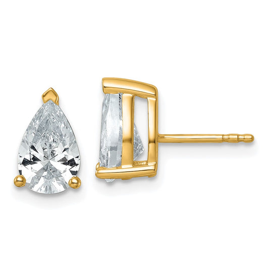 Exclusive 14K Yellow Gold 3 Carat Lab-Grown Diamond Pear Earrings - Stylish Value