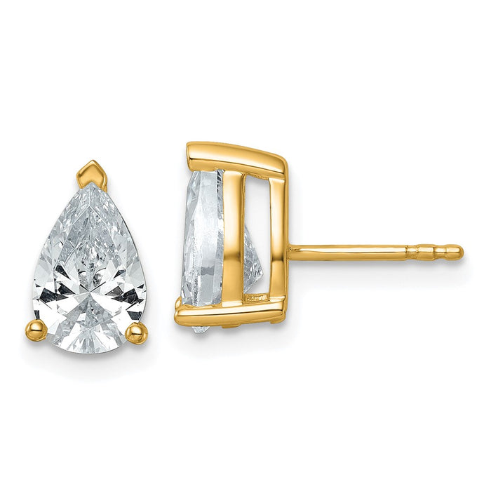 Buy Exclusive 14K Yellow Gold 3 Carat Lab-Grown Diamond Pear Earrings-1