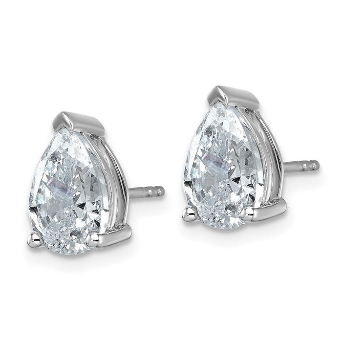 Shop Exclusive 14K White Gold 4 ct Lab-Grown Diamond Pear Shape Earrings | Luxury Value-2