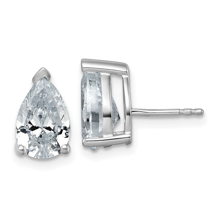 Shop Designer 14K White Gold Pear-Shaped Stud Earrings, 4 ctw Lab-Grown Diamonds, Stylish & Affordable-1