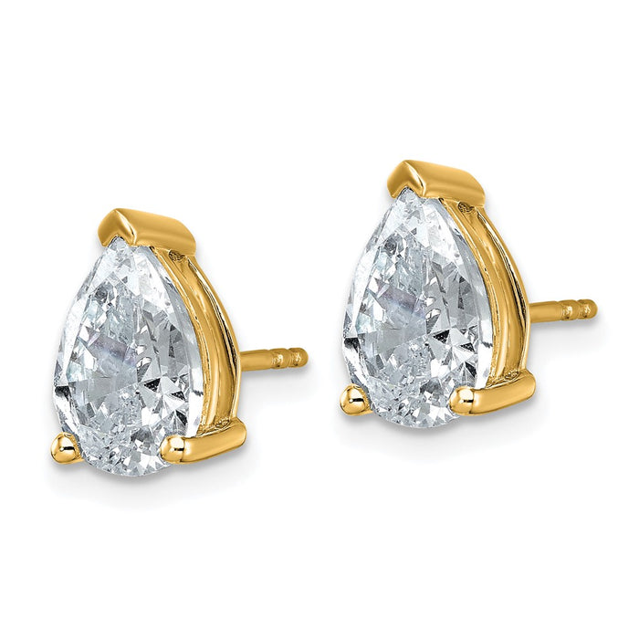 Shop Exclusive 14K Gold 4 ctw Lab-Grown Diamond Pear Shape Stud Earrings-2