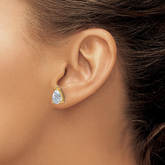 High-Quality 14K Gold 4-Carat Lab-Grown Diamond Stud Earrings - Stylish Value!-3