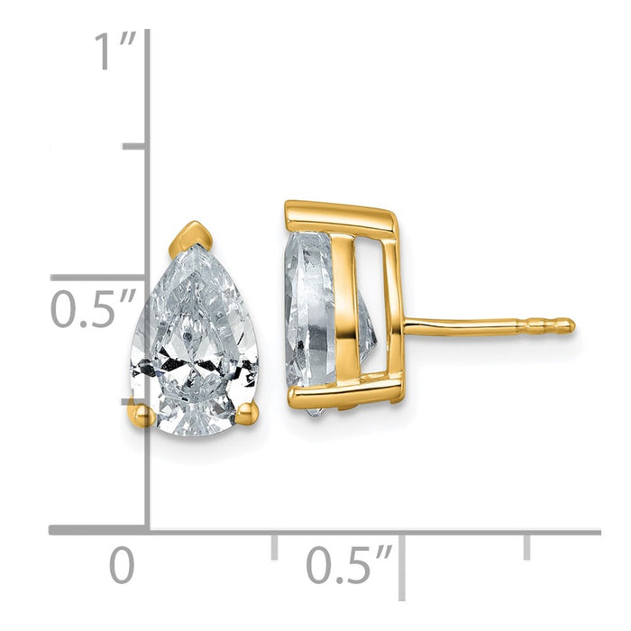 Shop Exclusive 14K Gold 4 ctw Lab-Grown Diamond Pear Shape Stud Earrings-4