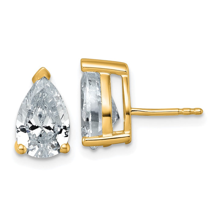 High-Quality 14K Gold 4 ctw Pear-Shaped Lab-Grown Diamond Studs - Stylish Value!-1