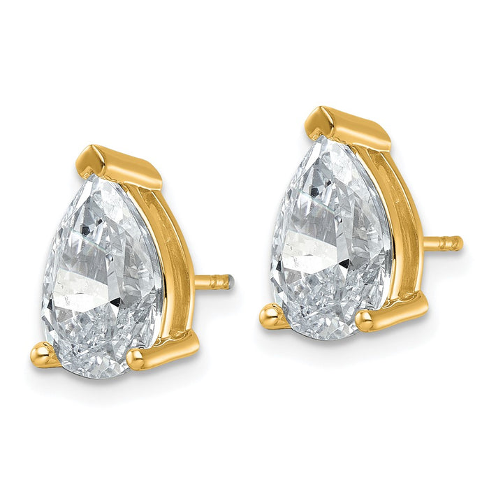 Shop Stylish 14K Gold Pear-Shaped Stud Earrings with 5 Carat Lab-Grown Diamonds-2