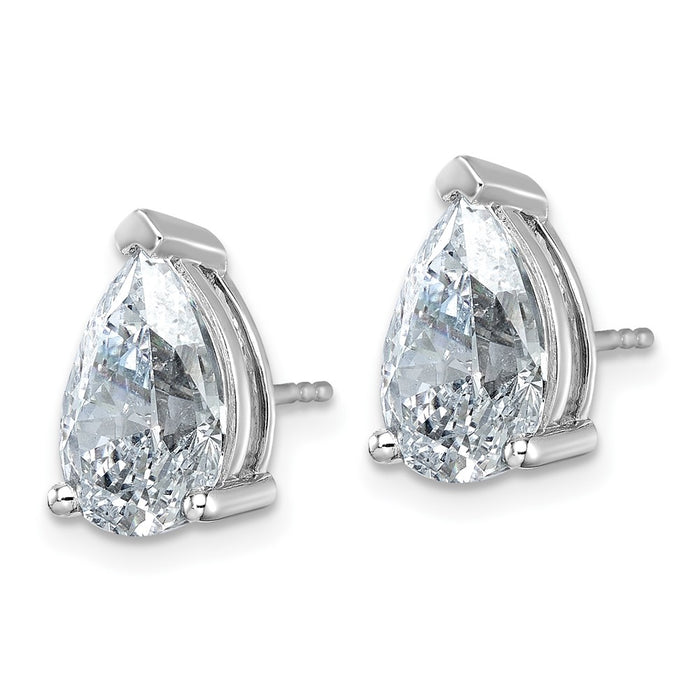 Buy Exclusive 14K White Gold 6 ct Lab-Grown Diamond Pear Shape Earrings - Stylish Value!-2
