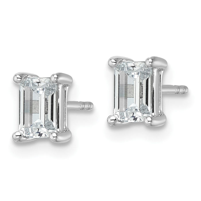 Shop Designer 14K White Gold 1.5 CTW Lab-Grown Diamond Emerald Cut Stud Earrings - Stylish VS/SI+ Quality-2