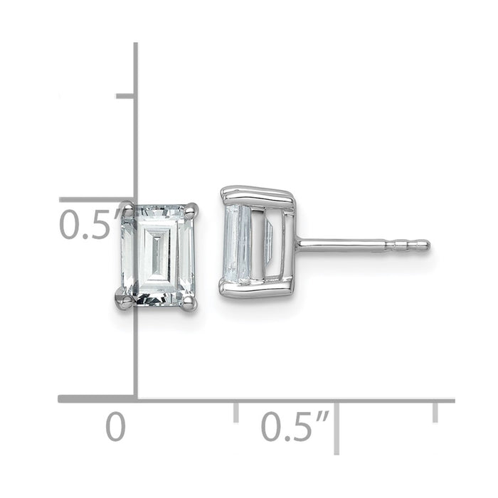 Shop 14K White Gold 2ctw Lab-Grown Diamond Stud Earrings - Luxury Emerald Cut-4