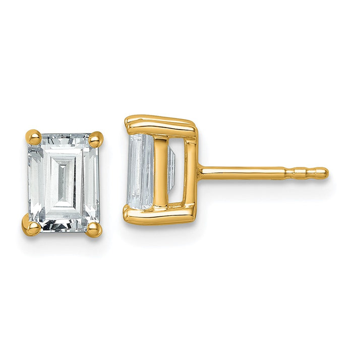 High-Quality 14K Gold 2 Carat Lab-Grown Diamond Stud Earrings - Luxury Design-1