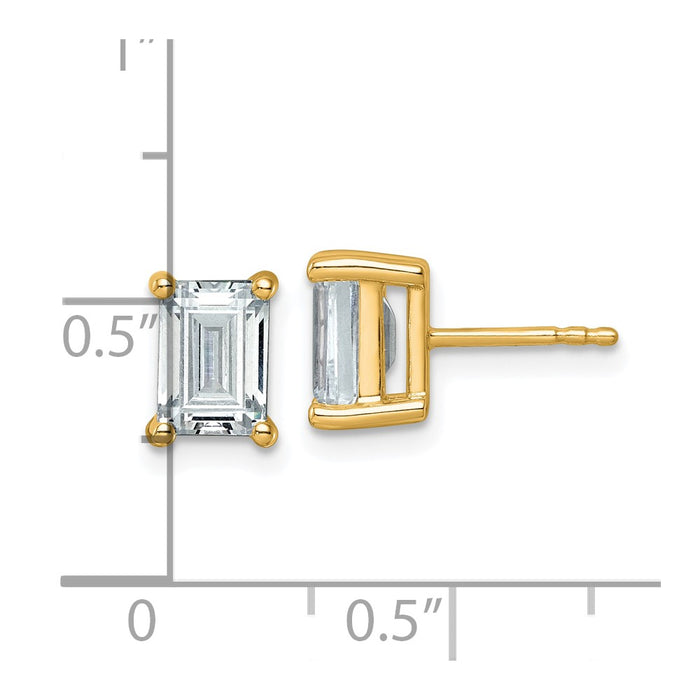 Shop Stylish 14K Yellow Gold Heavyweight Stud Earrings - 3 Carat Lab Grown Diamonds-4