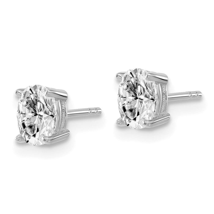 Buy Stylish 14K White Gold Heavyweight Oval Lab-Grown Diamond Studs - 2/3 ct-2