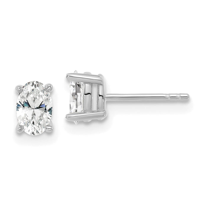 Buy Stylish 14K White Gold Heavyweight Oval Lab-Grown Diamond Studs - 2/3 ct-1