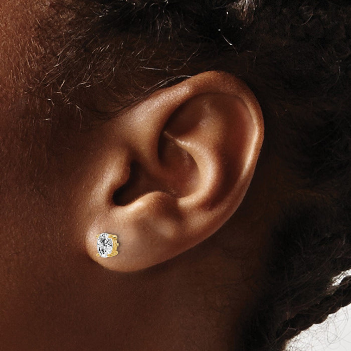 Exclusive 14K Gold Heavyweight Oval Lab Grown Diamond Earrings - 2/3 ctw, Stylish Value-3