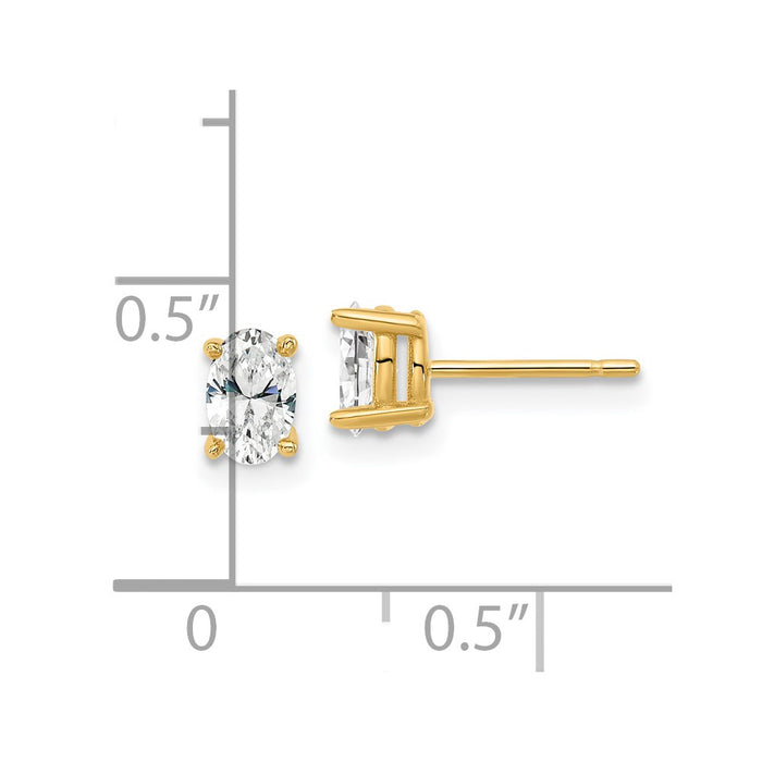 Exclusive 14K Gold Heavyweight Oval Lab Grown Diamond Earrings - 2/3 ctw, Stylish Value-4