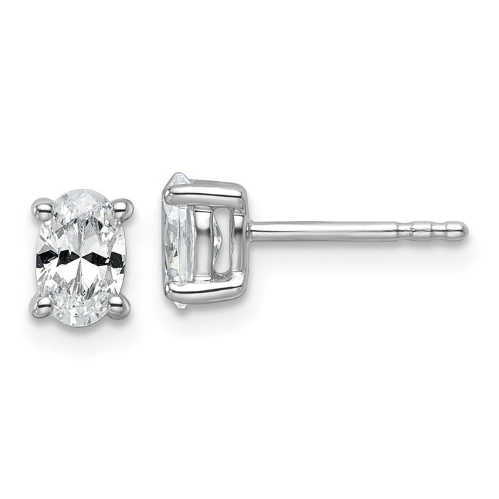 Buy Exclusive 14K White Gold Oval Stud Earrings - 3/4 ct Lab-Grown Diamond Value-1