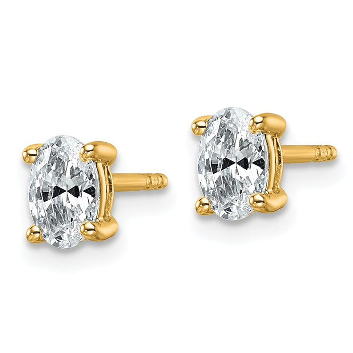 Shop Stylish 14K Gold Oval Stud Earrings, 3/4 ct Lab Grown Diamonds, VS/SI+-2