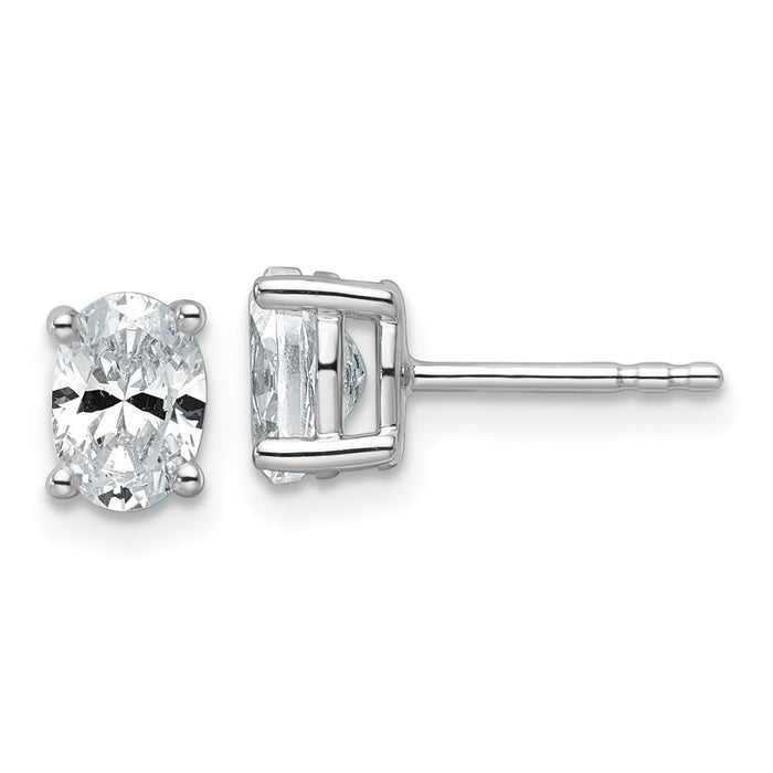 Exclusive 1 ct Lab-Grown Diamond Oval Stud Earrings in 14K White Gold-1