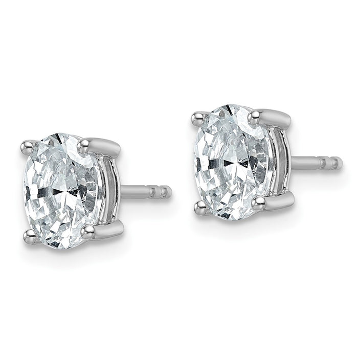 Buy Exclusive 14K White Gold 1.5 ct Lab-Grown Diamond Oval Stud Earrings - Stylish & Value!-2