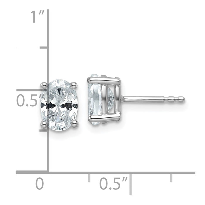 Exclusive 1.5 ct Oval Lab Grown Diamond Stud Earrings in 14K White Gold-4