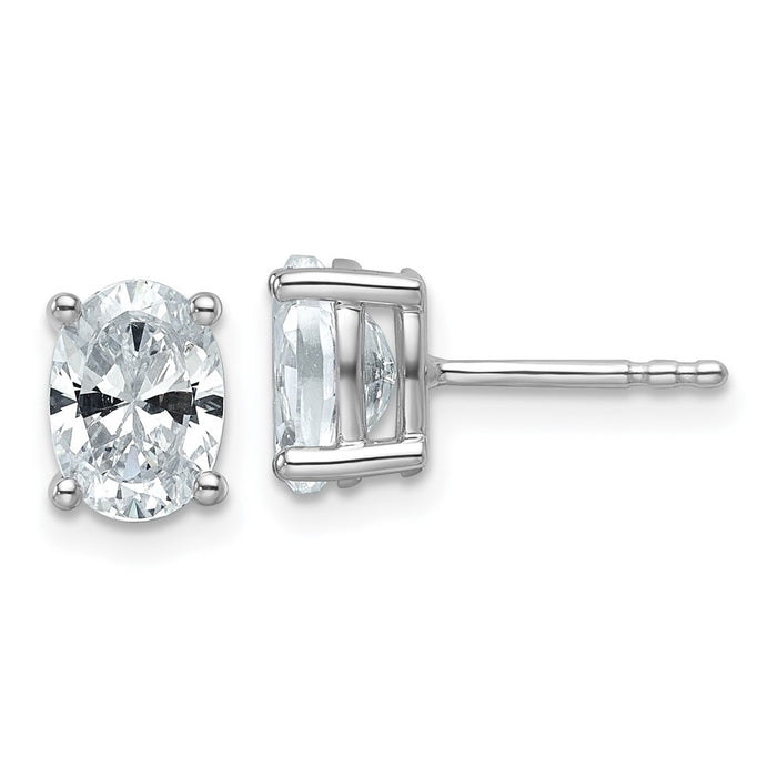Buy Exclusive 14K White Gold 1.5 ct Lab-Grown Diamond Oval Stud Earrings - Stylish & Value!-1