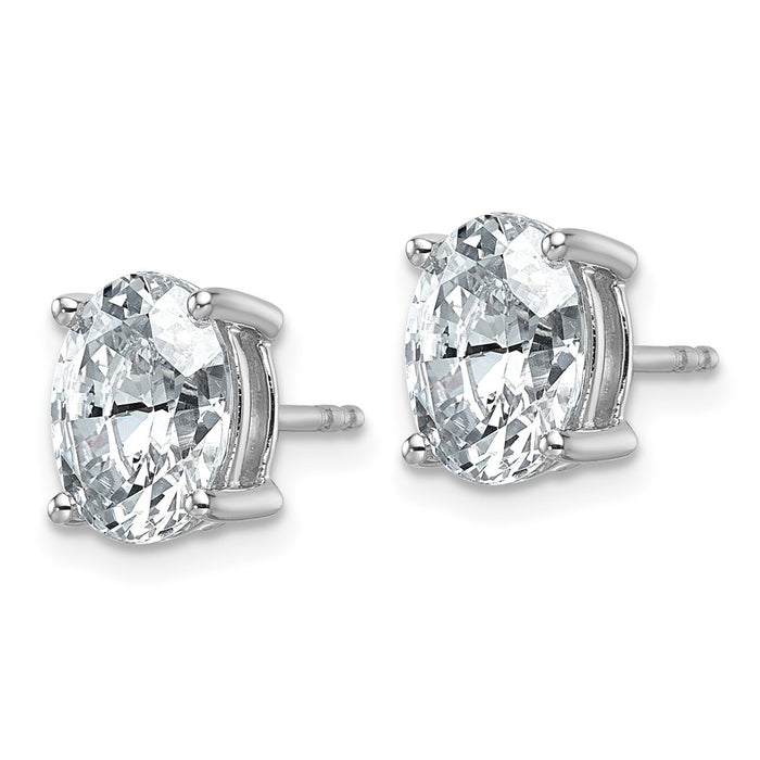 Shop Stylish 14K White Gold Oval Stud Earrings with 3 Carat Lab Grown Diamonds-2