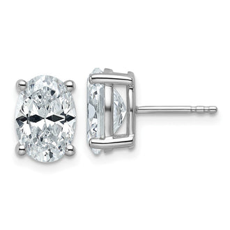 High-quality 14K White Gold 4 ct Oval Lab Grown Diamond Stud Earrings, Stylish Value