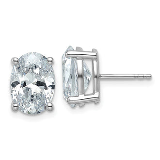 High-Quality 14K White Gold 5 ct Oval Lab-Grown Diamond Stud Earrings - Stylish Value