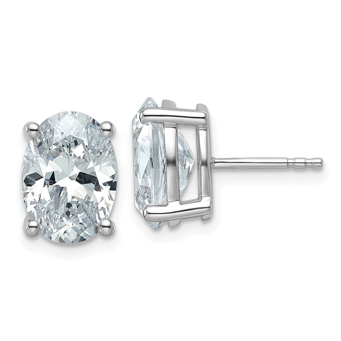 Buy Exclusive 14K White Gold 5 Carat Lab-Grown Diamond Oval Stud Earrings-1