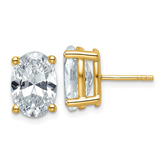 Exclusive 14K Yellow Gold 6 Carat Lab-Grown Diamond Stud Earrings - Stylish Design
