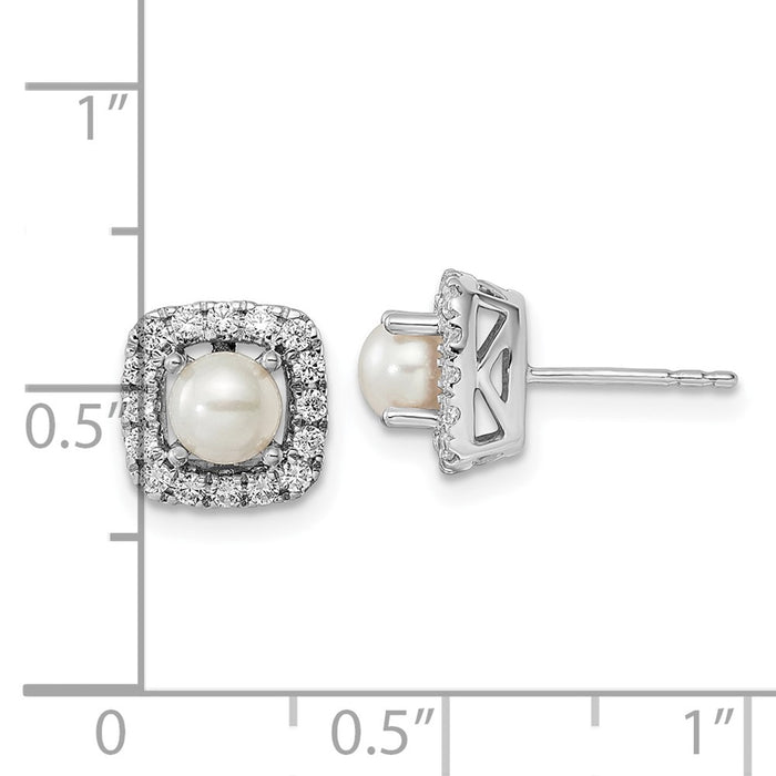 Shop Exclusive 14K White Gold Halo Earrings with 3/8 Carat Lab-Grown Diamonds-4