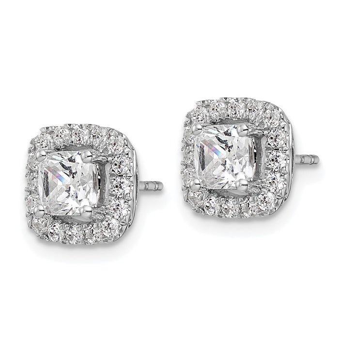 Buy Exclusive 14K White Gold Halo Earrings with 3/8 Carat Lab-Grown Diamonds-2