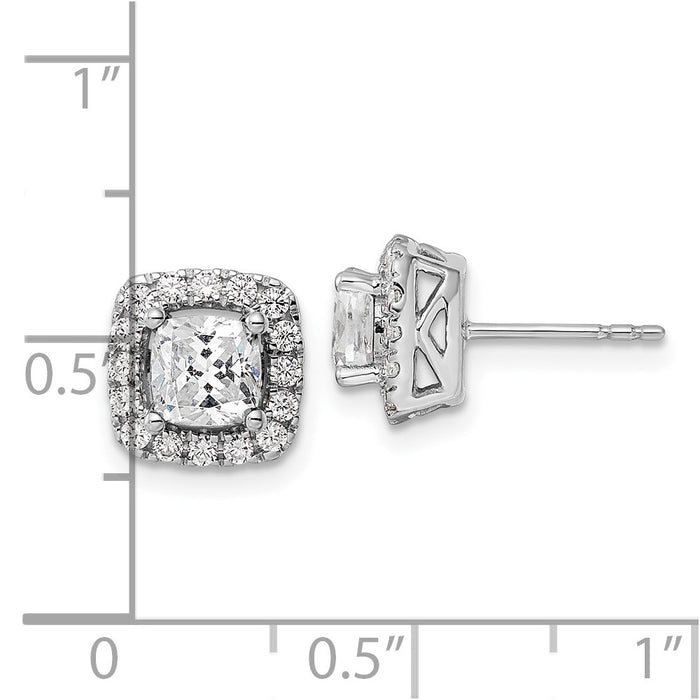 Buy Exclusive 14K White Gold Halo Earrings with 3/8 Carat Lab-Grown Diamonds-4