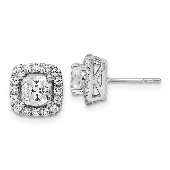 Buy Exclusive 14K White Gold Halo Earrings with 3/8 Carat Lab-Grown Diamonds-1
