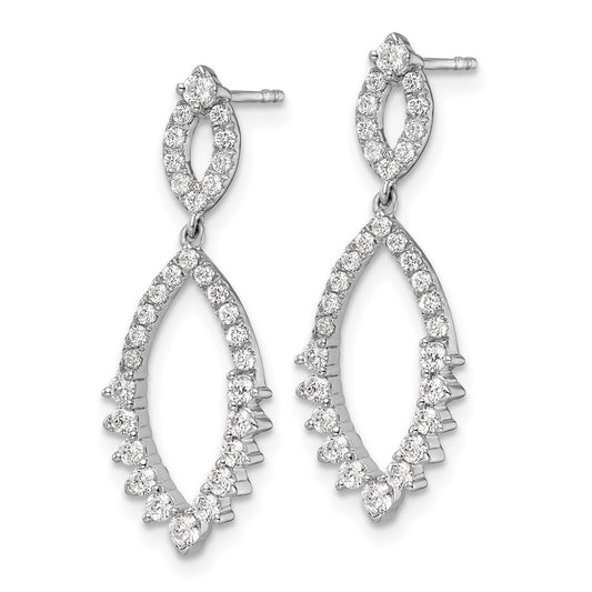 Buy Designer 14K White Gold Dangle Earrings, 7/8 Carat Lab-Grown Diamond, Stylish Value!
